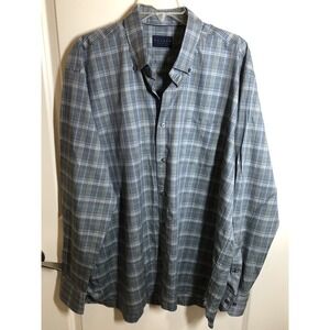 Calder Shirt Mens Extra Large Gray Blue Plaid Carmel Limited Edition 1/70 Office